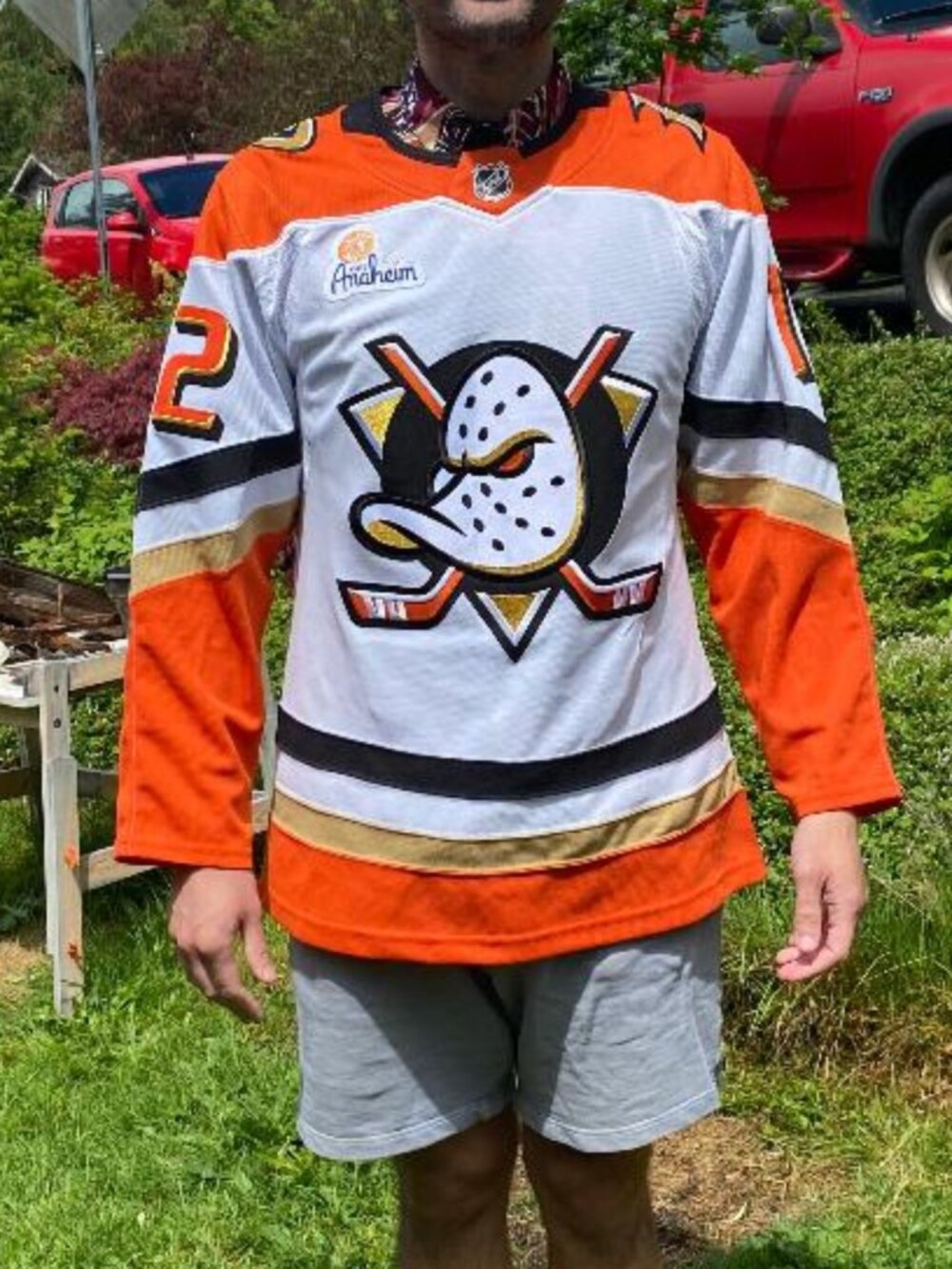 Official Custom Anaheim Ducks Fanatics White Away Premium Jersey